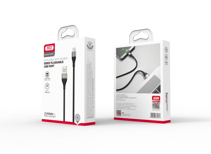 Кабель XO NB188 USB-A USB-B-Micro Сірий
