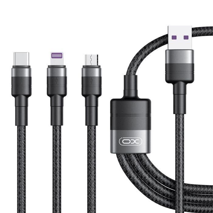 Кабель XO NB-Q191 Кабель NB-Q191 3in1 40W 1.2m Чорний