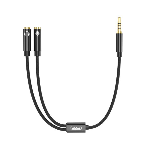 Кабель XO NB-R197 Кабель 3.5mm*3.5mm NB-R197 2-in-1 Чорний