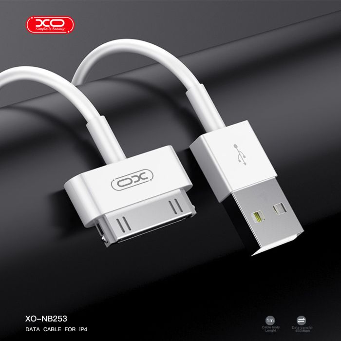 Кабель XO NB253 USB-A DOCK Білий (Iphone 2/3/4, ipad, ipod)