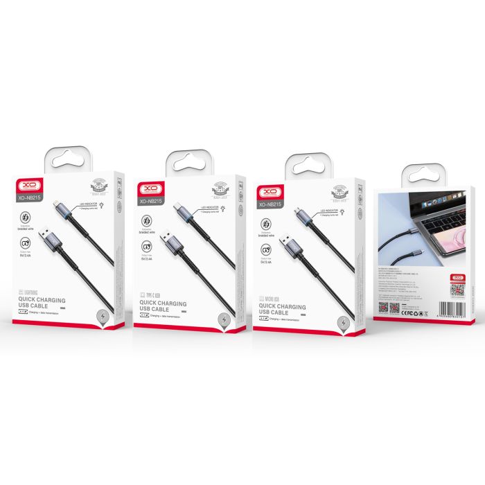 Кабель XO NB215 USB-A USB-B-Micro Чорний