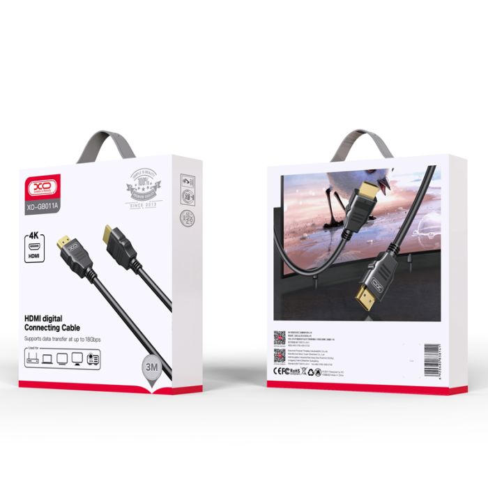 Кабель XO GB011A Кабель HDMI-HDMI GB011A 3m Чорний