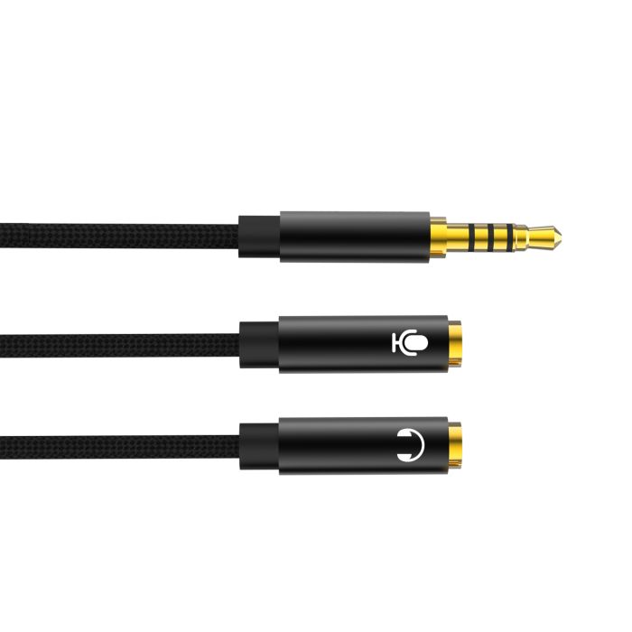 Кабель XO NB-R197 Кабель 3.5mm*3.5mm NB-R197 2-in-1 Чорний