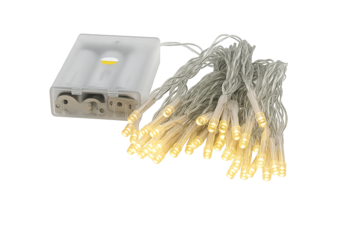 Декоративна гірлянда Altalusse INL-2401B-40 Теплий 40LED, 6м, 2 режими, 3*AA + 12 батарейок