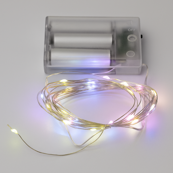 Декоративна гірлянда Altalusse INL-2105B-30 Різнокольоровий 30LED, 3м, 2 режими, 3*AA + 12 батарейок