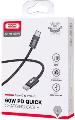 Кабель XO NB-Q206B USB-C USB-C Чорний