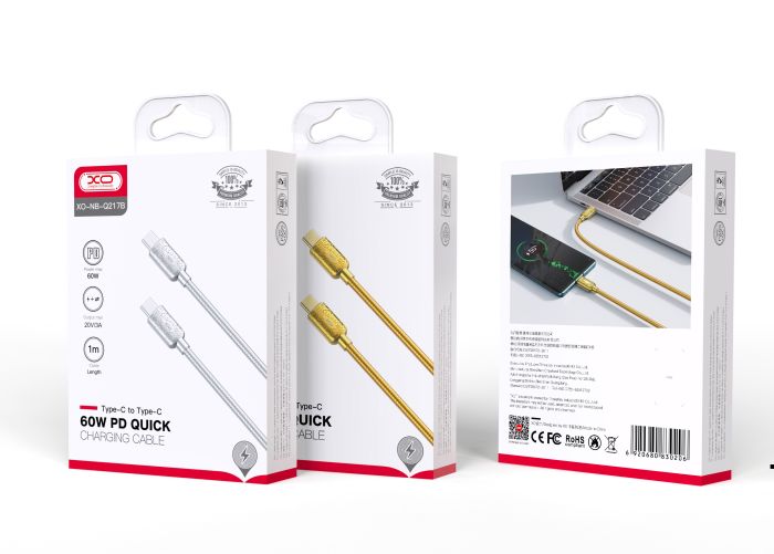 Кабель XO NB-Q217B USB-C USB-C Золотий