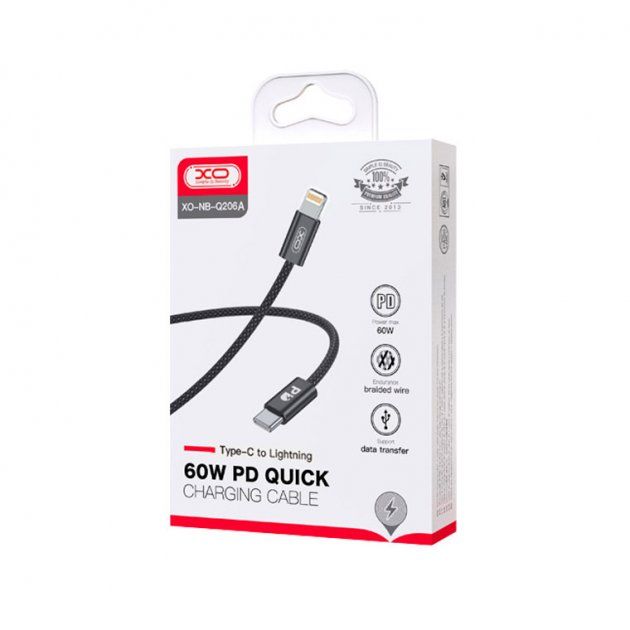 Кабель XO NB-Q206A USB-C Lightning Чорний
