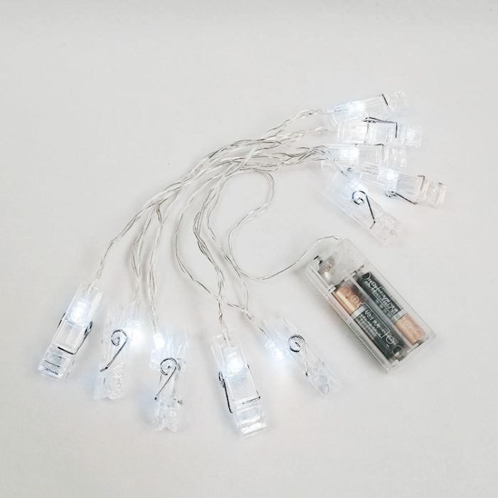 Декоративна гірлянда Altalusse INL-2704B-10 Холодний 10LED, 1,5м, 1 режим, 2*AA + 12 батарейок