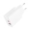 Зарядний пристрій мережевий L163 1USB-A, 1USB-С, White