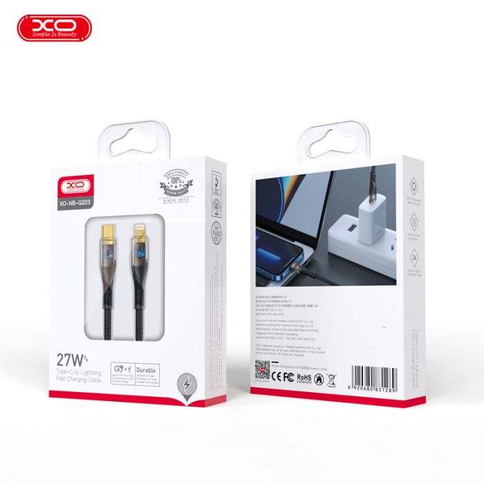 Кабель XO NB-Q223A USB-C Lightning Чорний