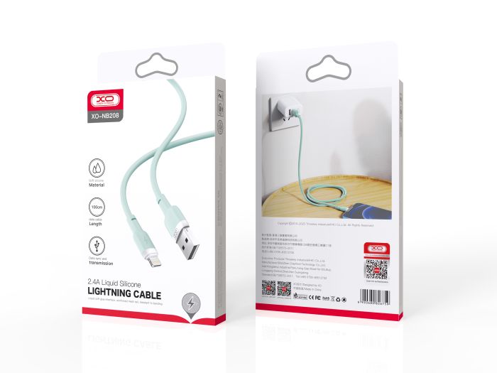 Кабель XO NB208-L USB-A Lightning Зелений