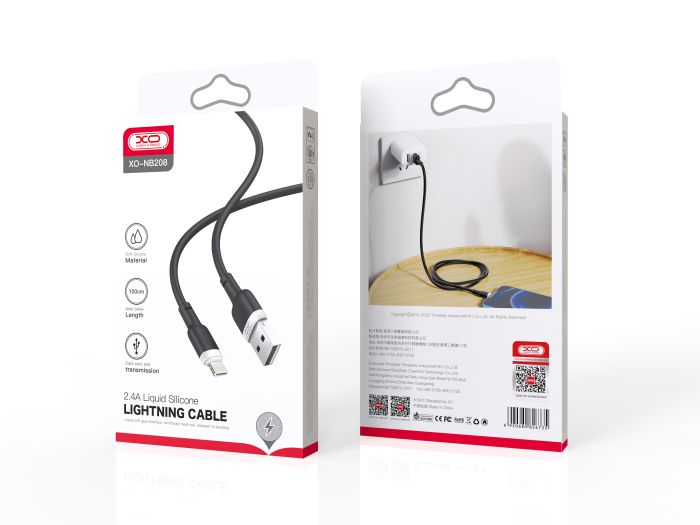 Кабель XO NB208-L USB-A Lightning Чорний
