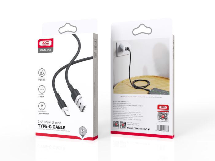 Кабель XO NB208 USB-A USB-C Чорний