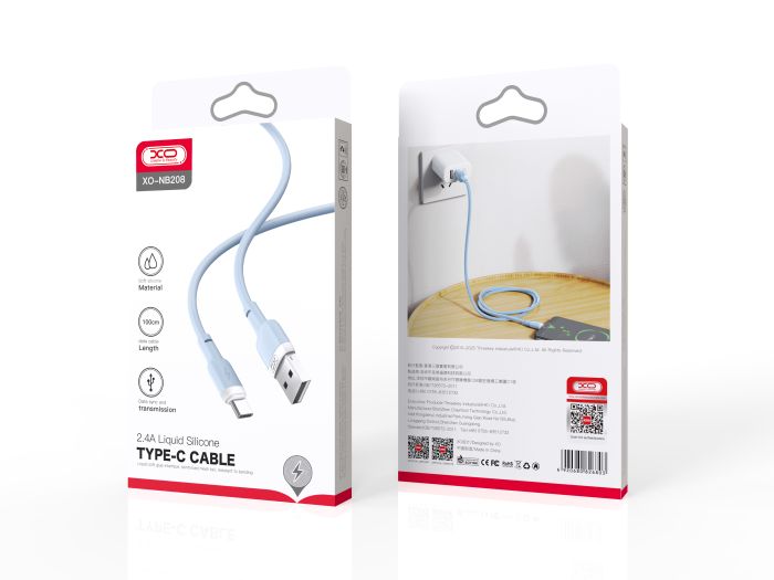 Кабель XO NB208 USB-A USB-C Синій