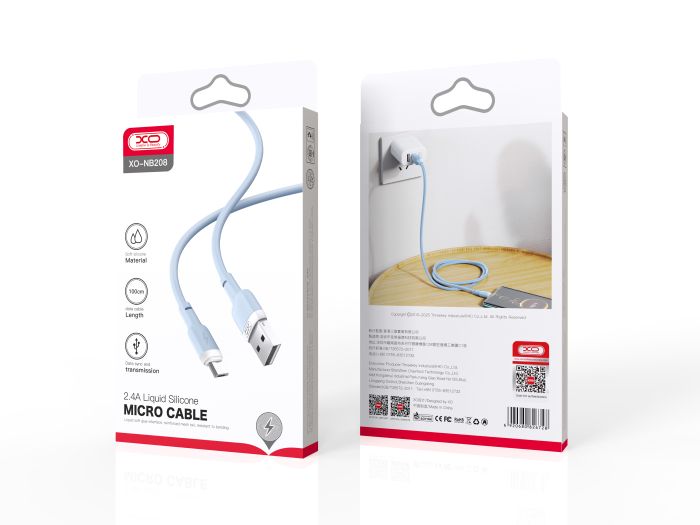 Кабель XO NB208 USB-A USB-B-Micro Синій