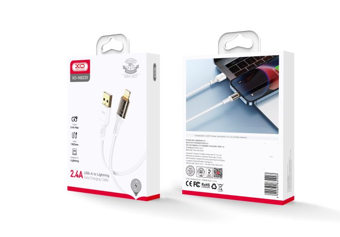 Кабель XO NB229 USB-A Lightning Білий