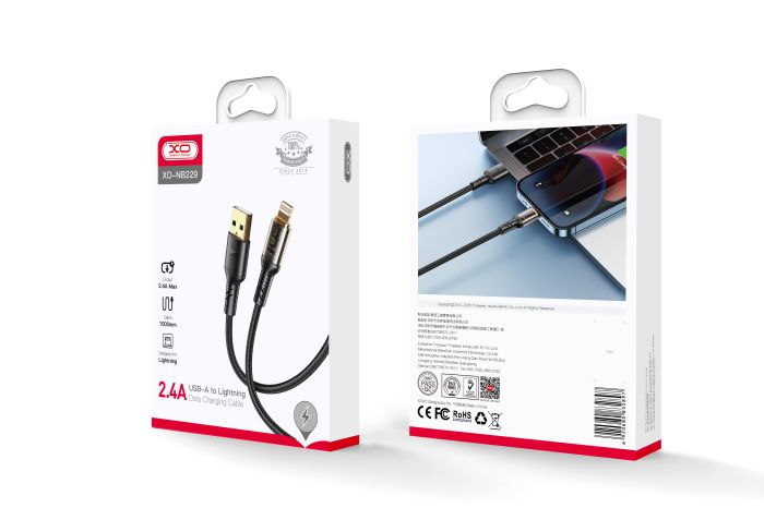 Кабель XO NB229 USB-A Lightning Чорний