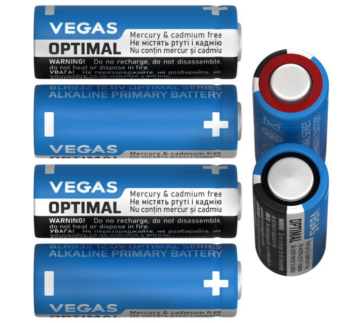 Батарейка VEGAS OPTIMAL A23 блістер 1шт. Alkaline